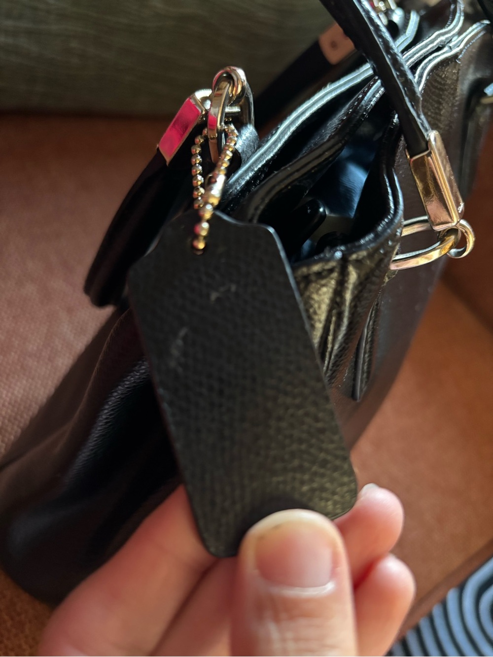Coach Black Pebbled Leather Satchel Purse Handbag - Picture 9 of 16